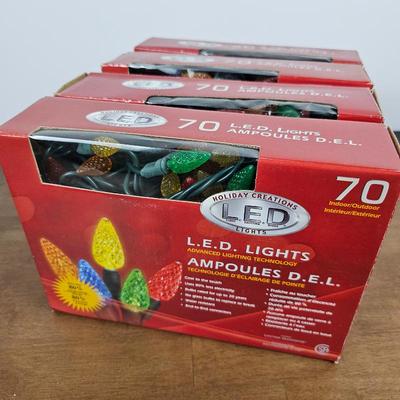 Lot #116 - Holiday Creations 70 LED Christmas Lights – Multicolor Indoor/Outdoor String Lights (Set of 4)