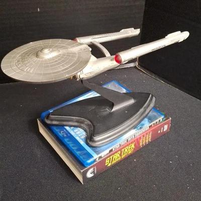 Franklin Mint 'Starship Enterprise" 1989 Pewter Model + Star Trek 4 Movie Set