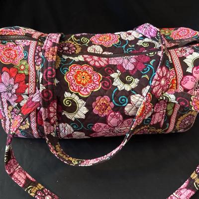Lot 220: Vera Bradley Plum Crazy Small Quilted Duffel