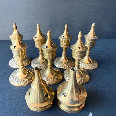 Collection of Brass Incense Holders 