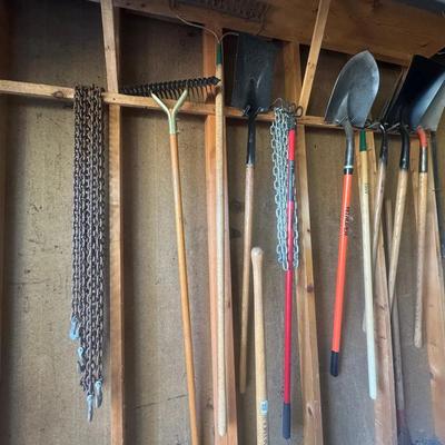 Variety Of Shovels And Yard Tools 