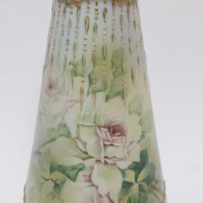 1103	HAND PAINTED NIPPON FOOTED VASE, APPROXIMATELY 12 1/4 IN H
