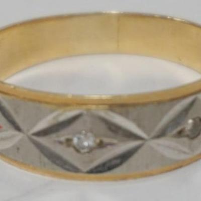1165	14K GOLD MENS WEDDING RING, APPROXIMATE SIZE 12 1/2, 3.37 DWT
