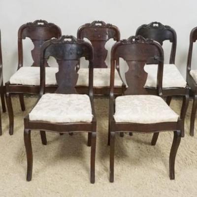 1226	SET OF 7 ANTIQUE EMPIRE SLIP SEAT CHAIRS
