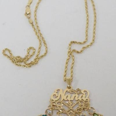 1199	14k GOLD NECKLACE & NANA PENDANT, 5.9 DWT
