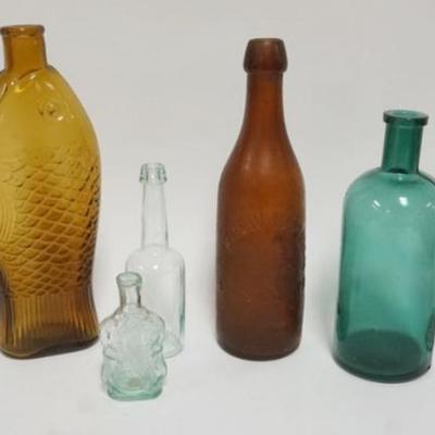 1126	GROUP OF ANTIQUE BOTTLES INCLUDING ANDREW NEWMAN EASTON PA, LARGEST APPROXIMATELY 10 IN H
