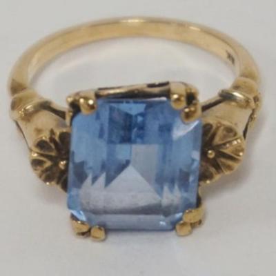 1162	14K GOLD BLUE TOPAZ STONE LADIES RING, APPROXIMATE SIZE 6 1/4, 2.95 DWT INCLUDING STONE

