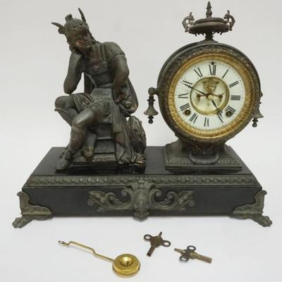 1114	ANSONIA *MERCURY* MANTLE CLOCK, APPROXIMATELY 7 IN X 8 IN X 15 IN H, LOST WING TIP
