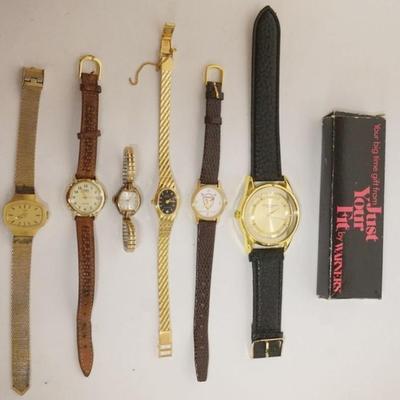 1196	GROUP OF WATCHES INCLUDING STELLARIS, REGENCY DIAMOND QUARTZ, WARNER'S ADVERTISING WATCH IN ORIGINAL BOX, MASTER SCREEN AND TIMEX
