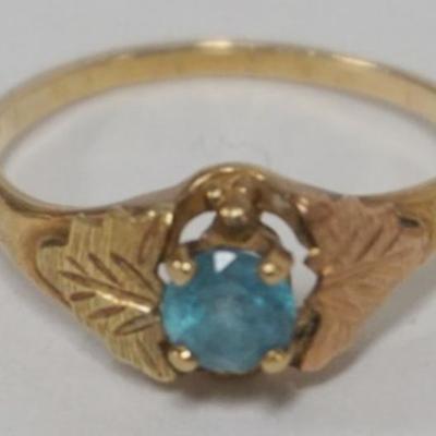 1163	14K GOLD BLUE TOPAZ STONE LADIES RING, APPROXIMATE SIZE 8 3/4, 1.67 DWT INCLUDING STONE
