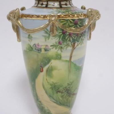 1105	HAND PAINTED NIPPON VASE, APPROXIMATELY 8 IN H
