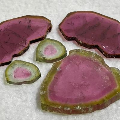 Geode Watermelon Slices, Natural Stones, 5pcs