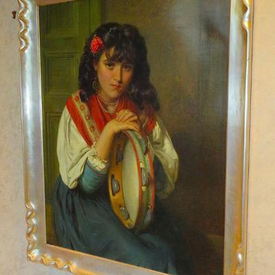 John Bagnold Burgess Gypsy Girl oil painting 1800s