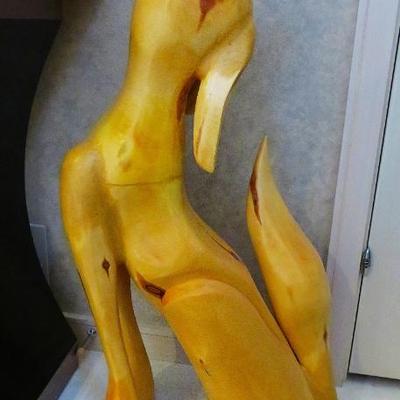Pete Ortega carved coyote