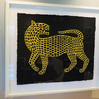 Victor Vasarely "Leopard" cast paper sculpture