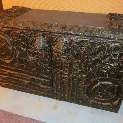 Paul Evans 1970 brutalist sculpted bronze sideboard