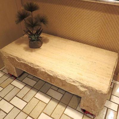 Travertine coffee table