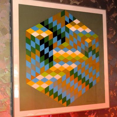 Victor Vasarely "Homage to the Hexagon" signed