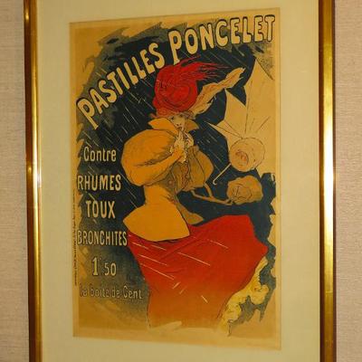 Jules Cheret 1896 "Pastilles Poncelet" original poster