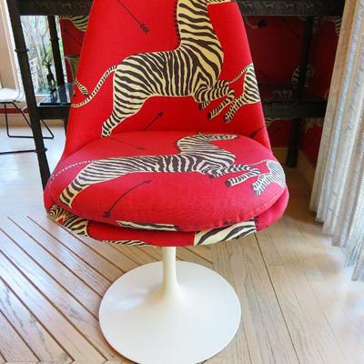 Saarinen Tulip chair with Scalamandre fabric