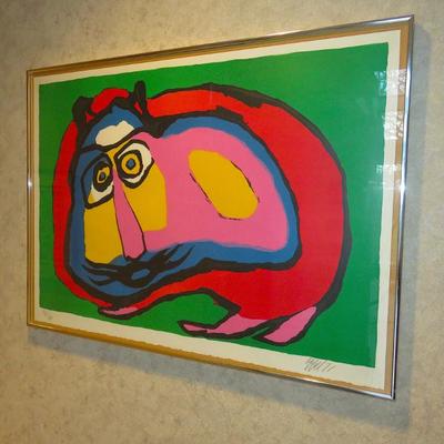Karel Appel "Pink Nose Pussycat" signed