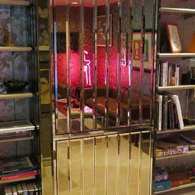 Mirrored bar cabinet