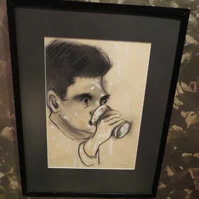 Karl Priebe self portrait drawing