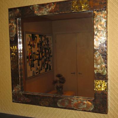Paul Evans brutalist mirror