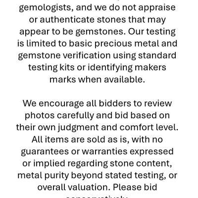 JEWELRY DISCLAIMER