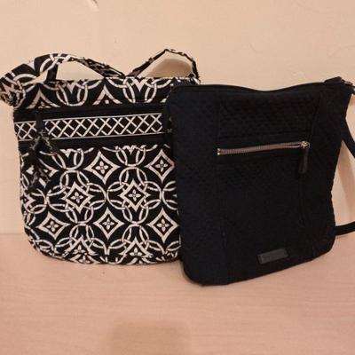 Lot of 2 Vera Bradley Crossbody Bags – Blue & White Pattern + Solid Blue Quilted Purse