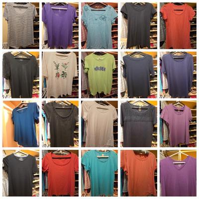 Lot of 20 Women’s Short Sleeve Tops – Lululemon, Lucy, Talbots, Mostly M – Reseller Wholesale