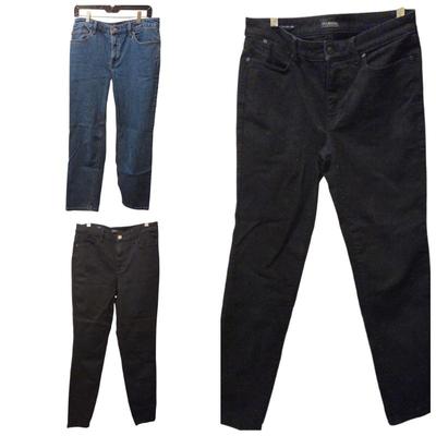 Lot of 3 Talbots Women’s Size 8 Slim Ankle Jeans & Jeggings – Dark Wash, Black Denim, Blue Denim – Straight & Slim Styles