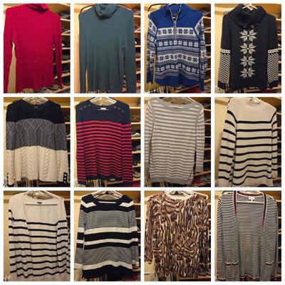 Lot of 13 Talbots Women’s Size Medium Sweaters – Stripes, Cable Knit, Winter Patterns 