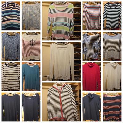 Lot of 19 Talbots Women’s Size Medium Striped Tops & Casual Long Sleeves – Tees, Hoodies & Pullovers 
