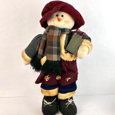 Lot #133 Rustic Snowman Decoration with Sled – Farmhouse Christmas Tabletop Figurine