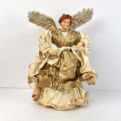 Lot #142 Christmas Angel with Gold Wings – Paper Robe Holiday Figurine
