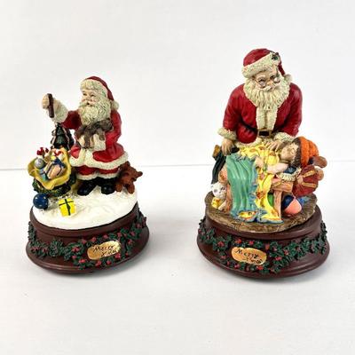 Lot #149 Set of 2 Musical Santa Figurines - both play Joy to the World