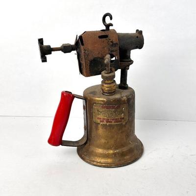 Lot #122 Antique Clayton & Lambert Gas Blow Torch – Brass Canister Heating Tool