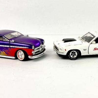 Lot #112 Set of 2 Snap-on Hot August Nights Diecast Cars – ’69 Mustang Boss 429 & Custom Mercury