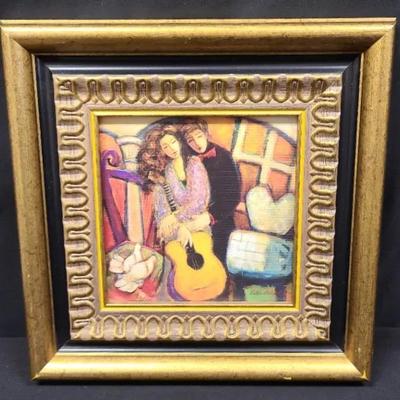 Little Lighthearted Lisa Linch Print In Gilded Goldtone Frame #1