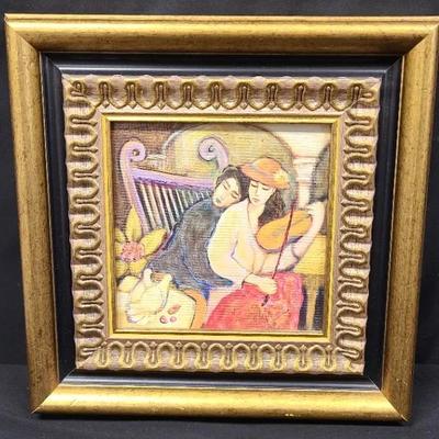 Lighthearted Lisa Linch Print In Gilded Goldtone Frame #2