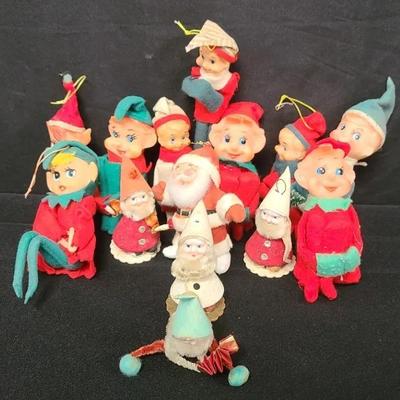 Endless Elves Seeking Shelves - Variety Of Vintage Elf Ornaments And Accents 