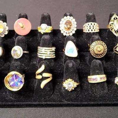 Charming Goldtone Color Costume Jewelry Rings