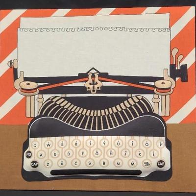 Just The Write Amount Of Whimsy - Typewriter Fabric Art Print, Stromma Sweden,1978