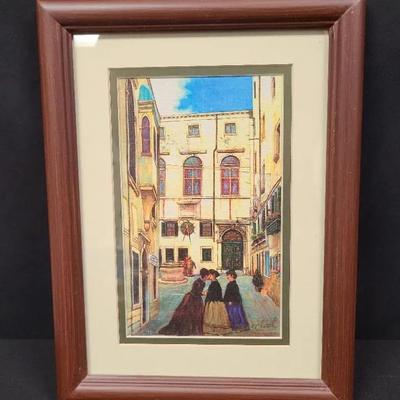 Petite Piece Featuring A Trio Talking On The Streets Of Ghetto Vecchio - With Signature 