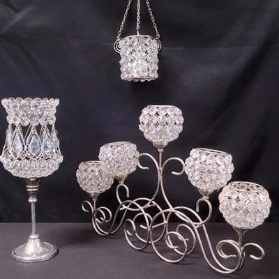 Shimmering Silvertone Accessories With Crystal Clear Accents - Home Decor #1