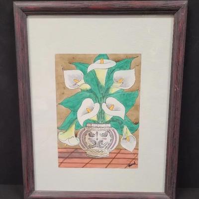 Lively Lilies Framed Art By Daniel - Paying Homage To Diego Rivera,  
