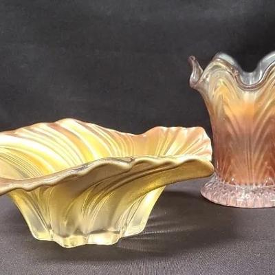 Iridescent Intrigue - Pair Of Pretty Vessels With Vintage Vibes