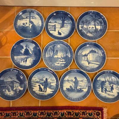 Royal Copenhagen Christmas Plate Collection 1970–1979 – Set of 10 Vintage Holiday Plates