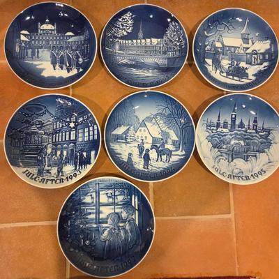 Lot of 7 Royal Copenhagen Christmas Plates 1990–1997 – Vintage Danish Porcelain Set
